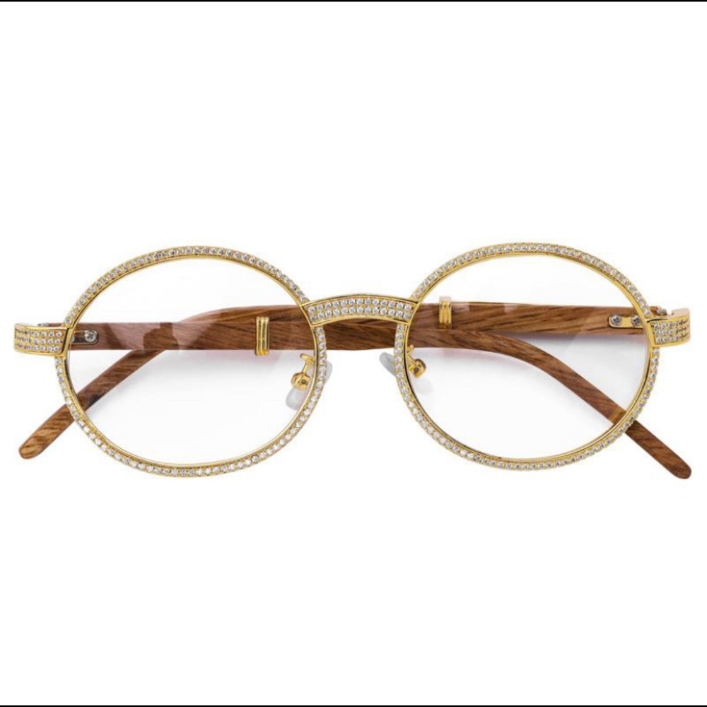 Iced Out Buffalo Horn Buffs Vintage Glasses New